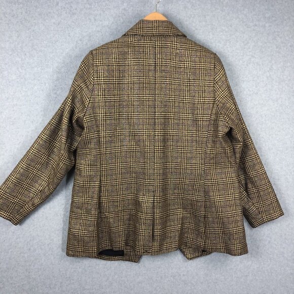 Nine West Double Breasted Metallic Gold Hounds Tooth Size 0x - Picture 8 of 8